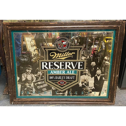 Vintage Miller Reserve Amber Barley Mirror Wall Sign
