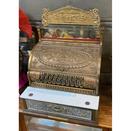 Vintage National Pub Coca-Cola Brass Cash Register No. 333