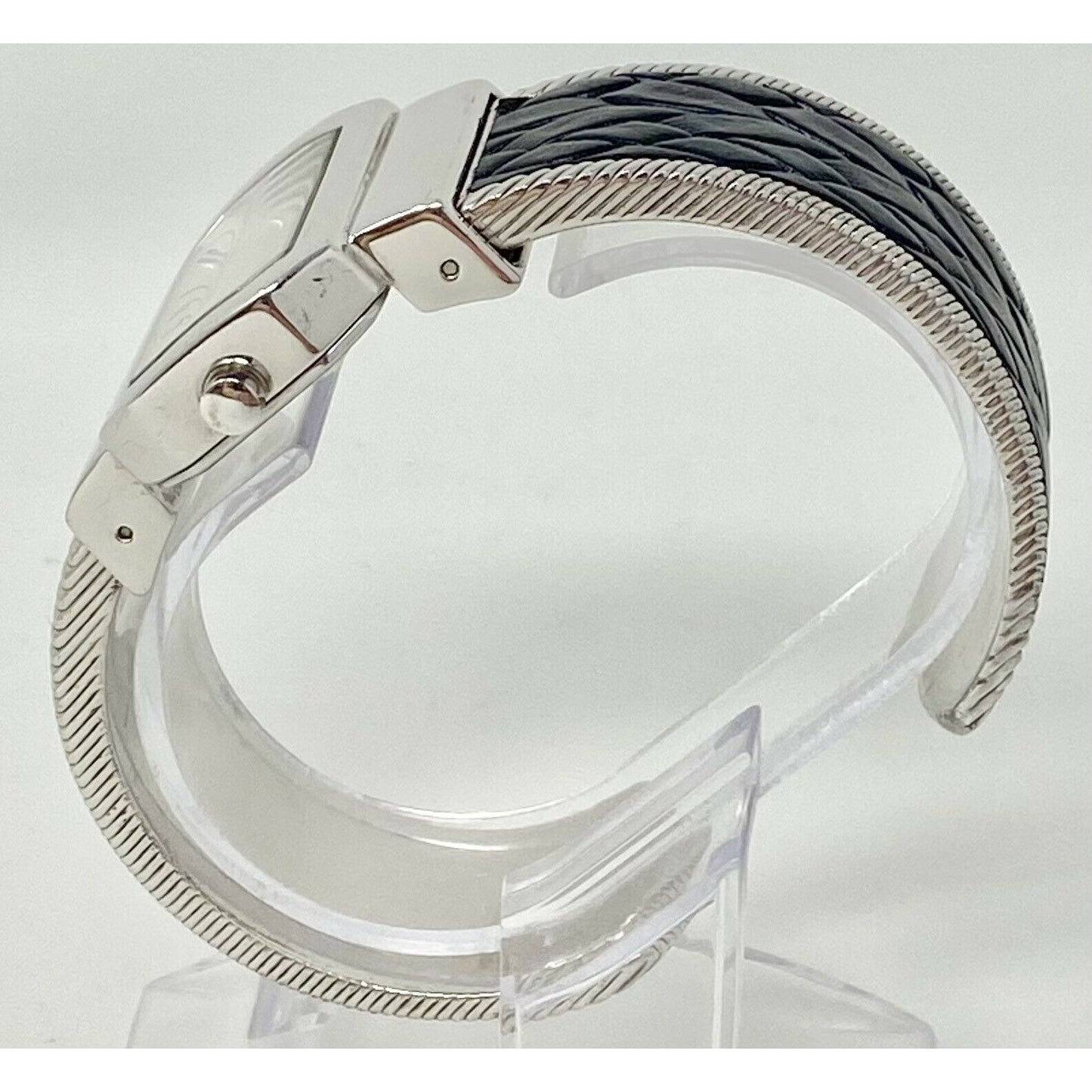 Ecclissi 32960 Sterling Silver 925 Quartz Leather Bangle Cuff Ladies Watch