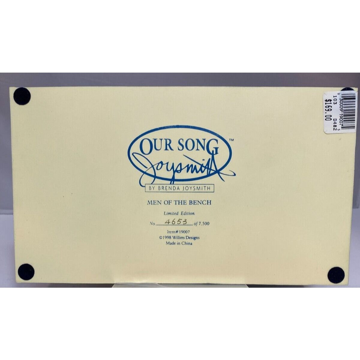 Signed Our Song Brenda Joysmith “Men Of The Bench” Brenda Joysmith With Box