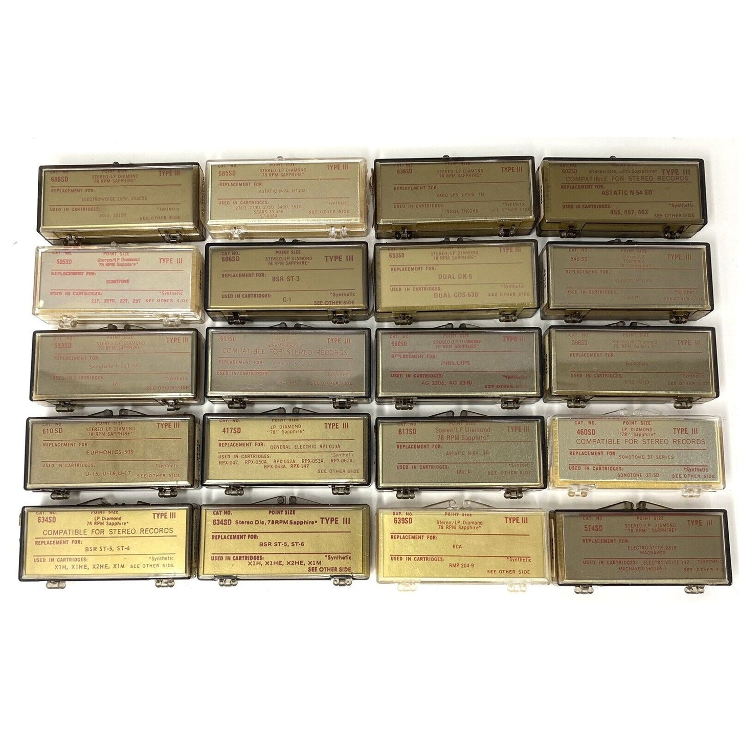 READ - Lot of 20 Recoton Diamond Sapphire Needles for Stereo LP/78