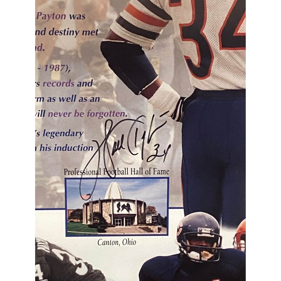 Chicago Bears Football Walter Payton Signed Framed Poster "A legend Among Us"