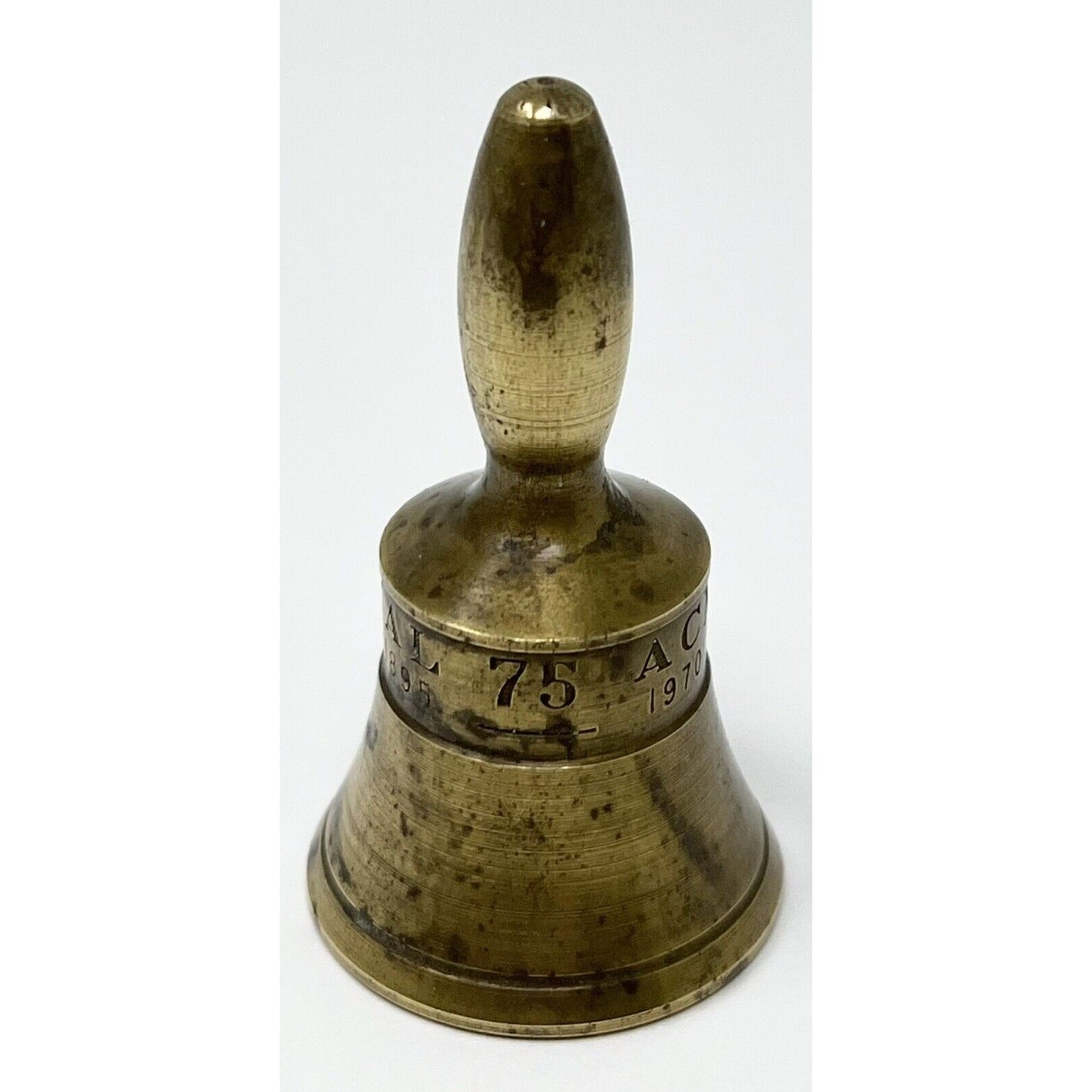 Vintage 1970 National Acme 1895 - 1970 75th Anniversary Mini Brass Bell