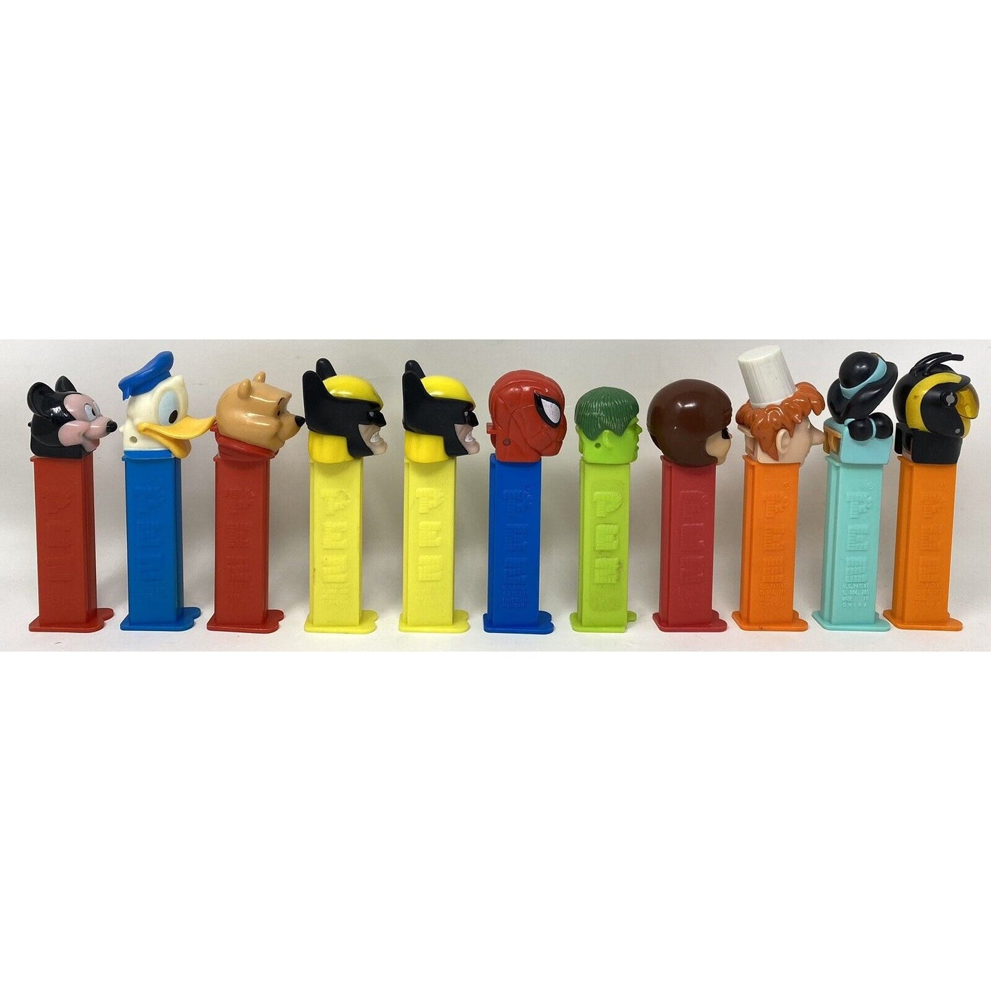 Lot of 11 Disney Characters & Marvel Superheroes PEZ Candy Dispensers