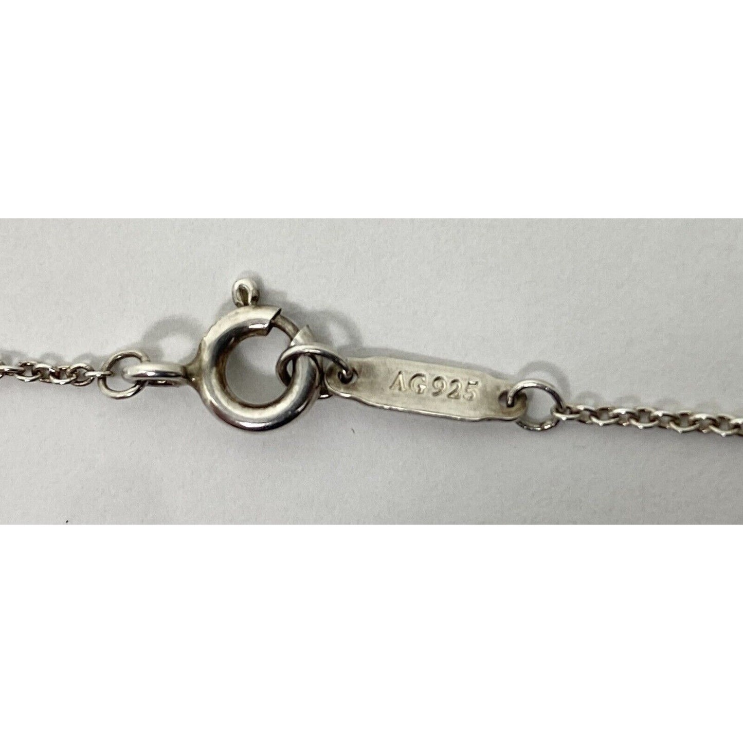 Tiffany & Co 925 Sterling Silver "Mom" Heart Key Pendant Charm 16" Necklace