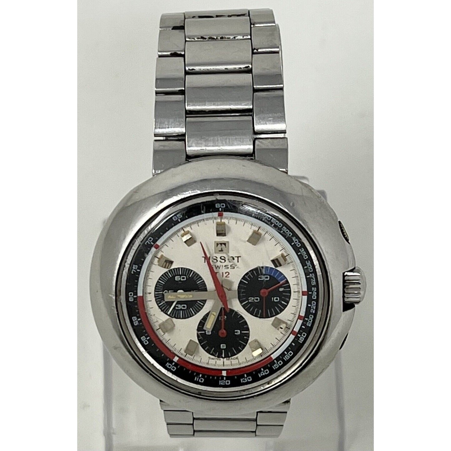 NEEDS SERVICE - Vintage Tissot T12 UFO Chronograph Stainless Steel Men's Watch
