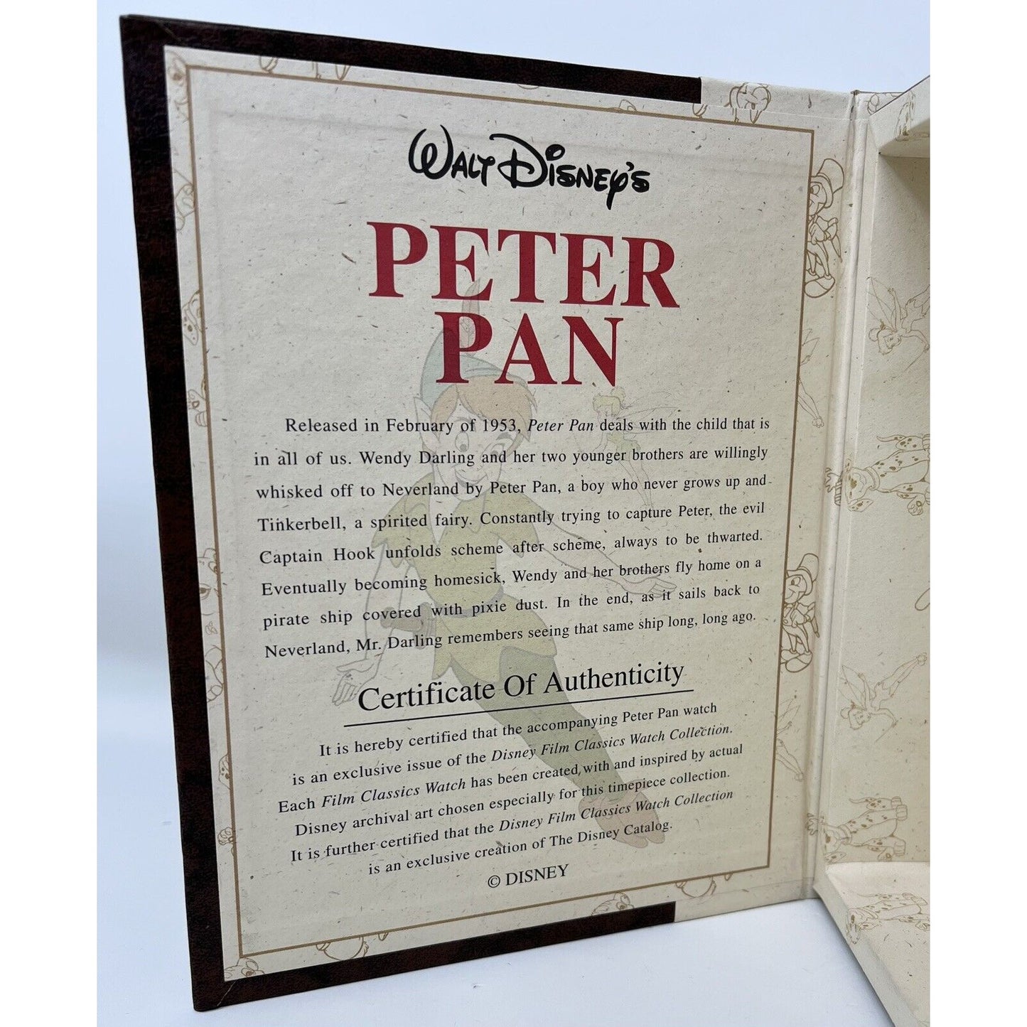 Vintage 90's Disney Film Classics Peter Pan Volume IV Fossil Watch