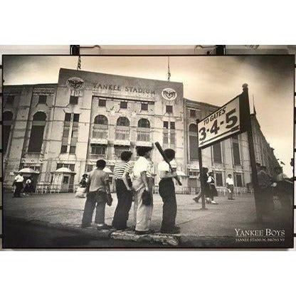 1950's Reproduction Yankee Boys Baseball Stadium Photographic Photo Print on Wood
