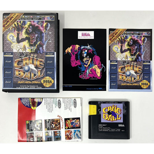 Sega Genesis Crüe Ball Heavy Metal Pinball Video Game - Motley Crue