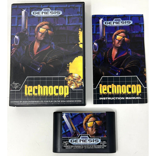 Sega Genesis Techno Cop Video Game Complete - Technocop