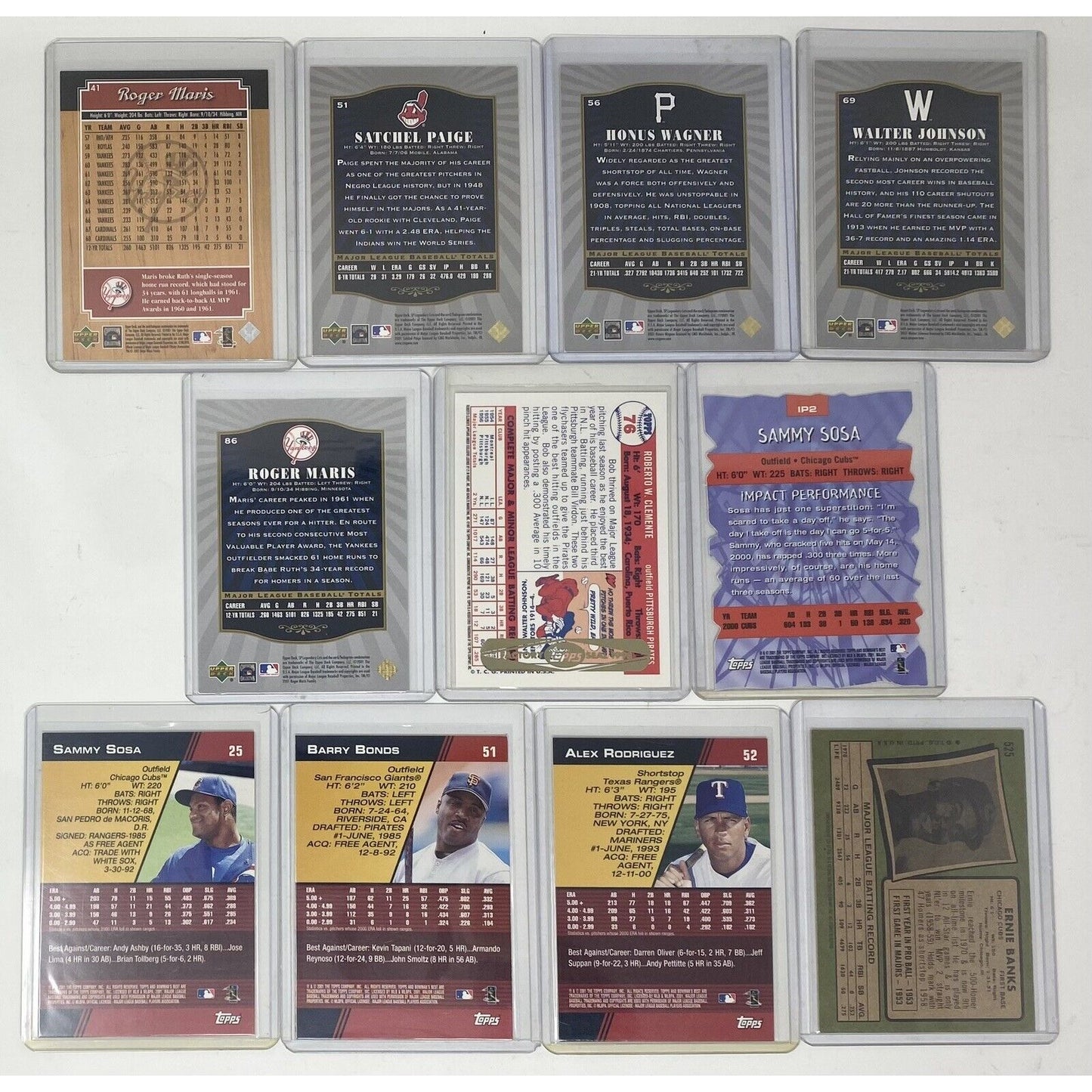 Mixed Lot of 32 Banks, DiMaggio, Ripken, Clemens + More MLB Baseball Cards