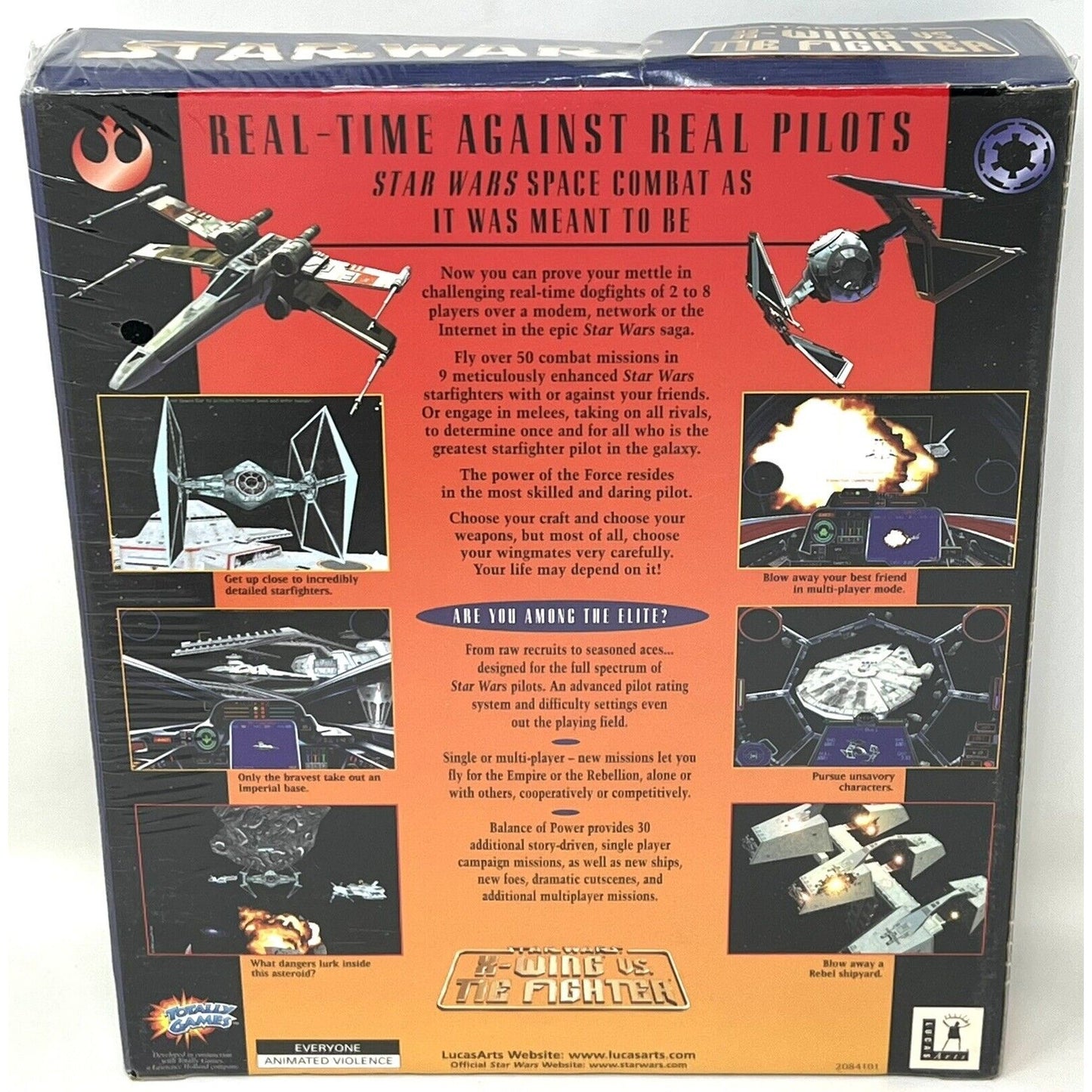 NEW SEALED Vintage 1997 Big Box Star Wars X-Wing vs. Tie Fighter PC Video Game