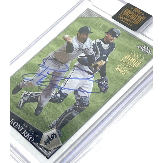 Topps Chrome Paul Konerko 1/1 White Sox Archives Signature Refractor #140 Card