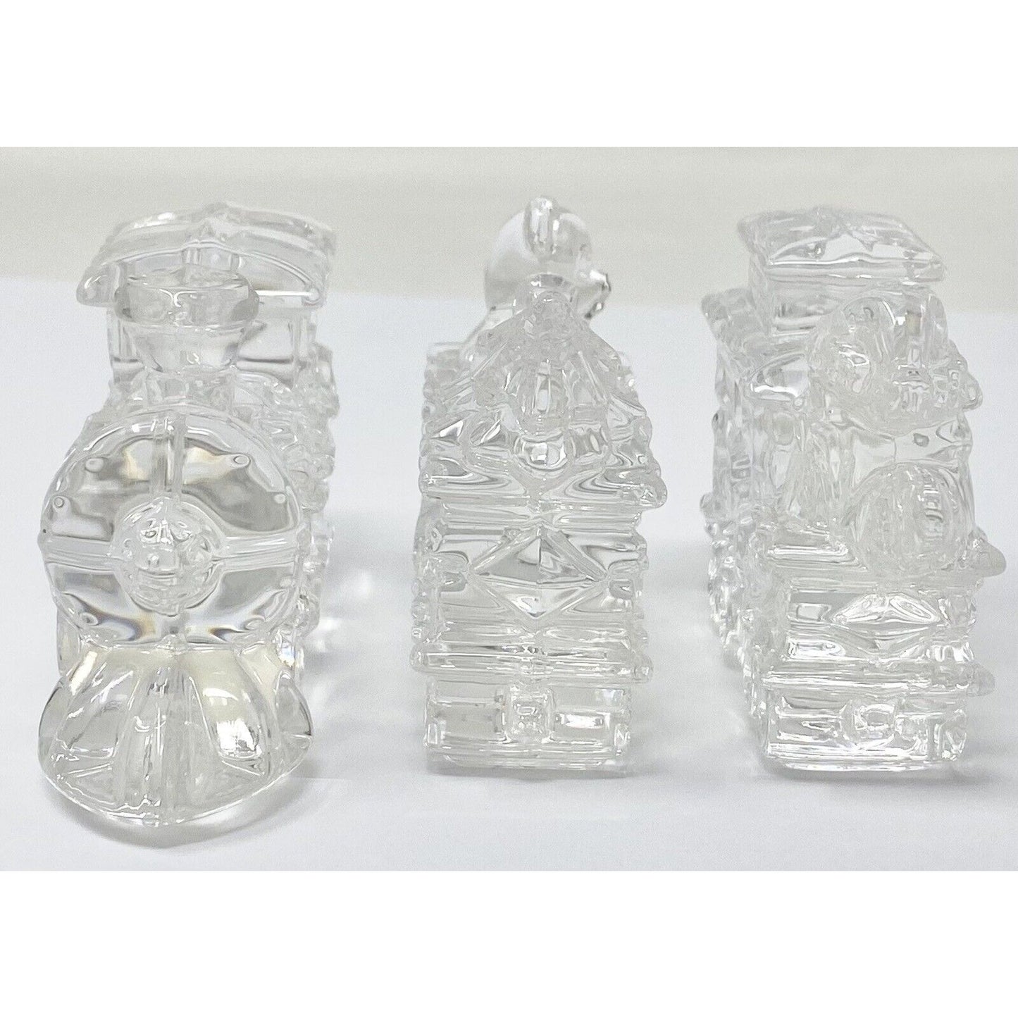 Retired 1997 Waterford Crystal Marquis Christmas Train Miniature 3pc Figurines