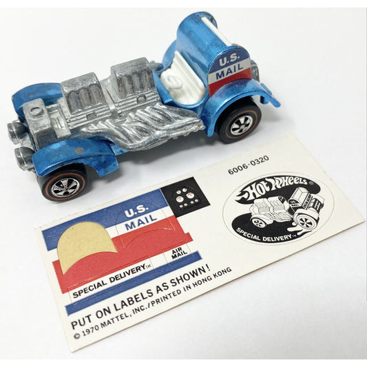 1970 Hot Wheels Redline Special Delivery US Mail - Hong Kong - Blue