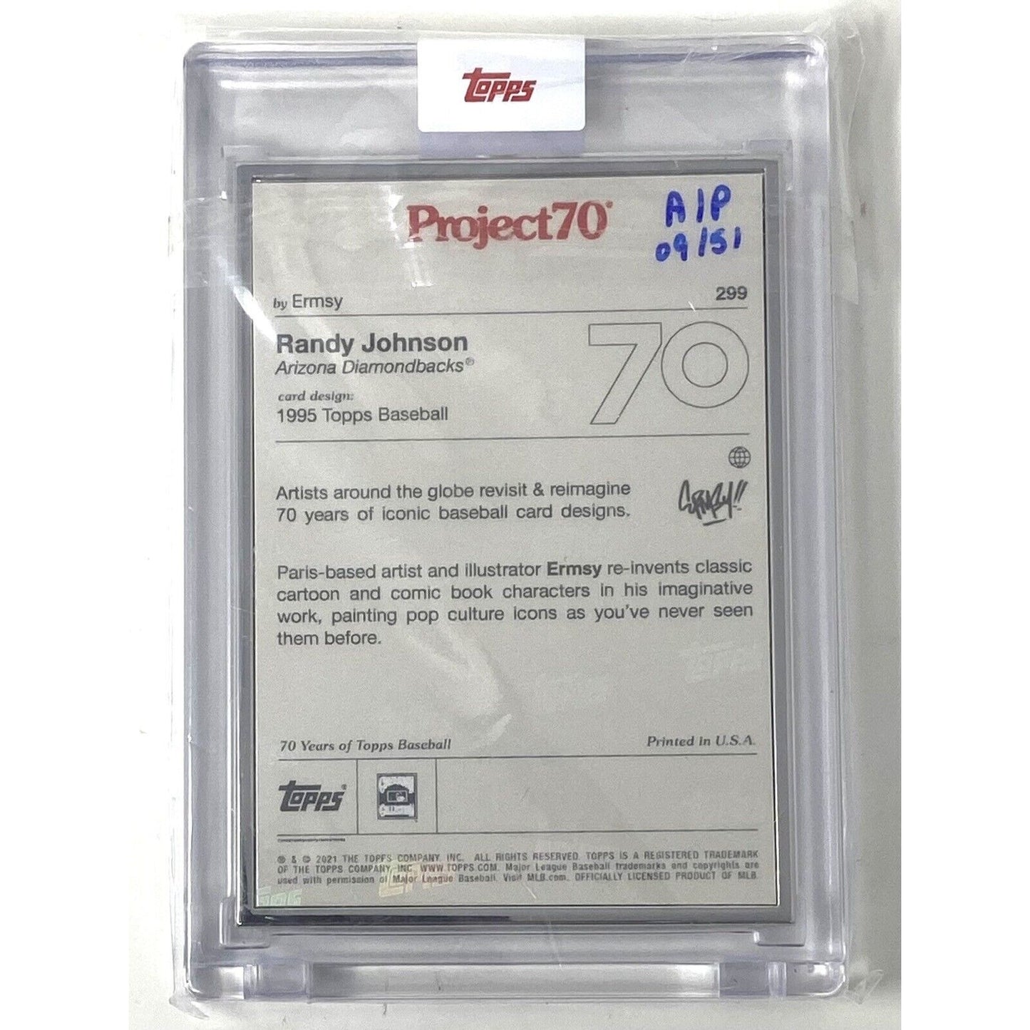 Topps Project 70 Ermsy #299 Randy Johnson Artist Proof AP /51 Card - POKEMON
