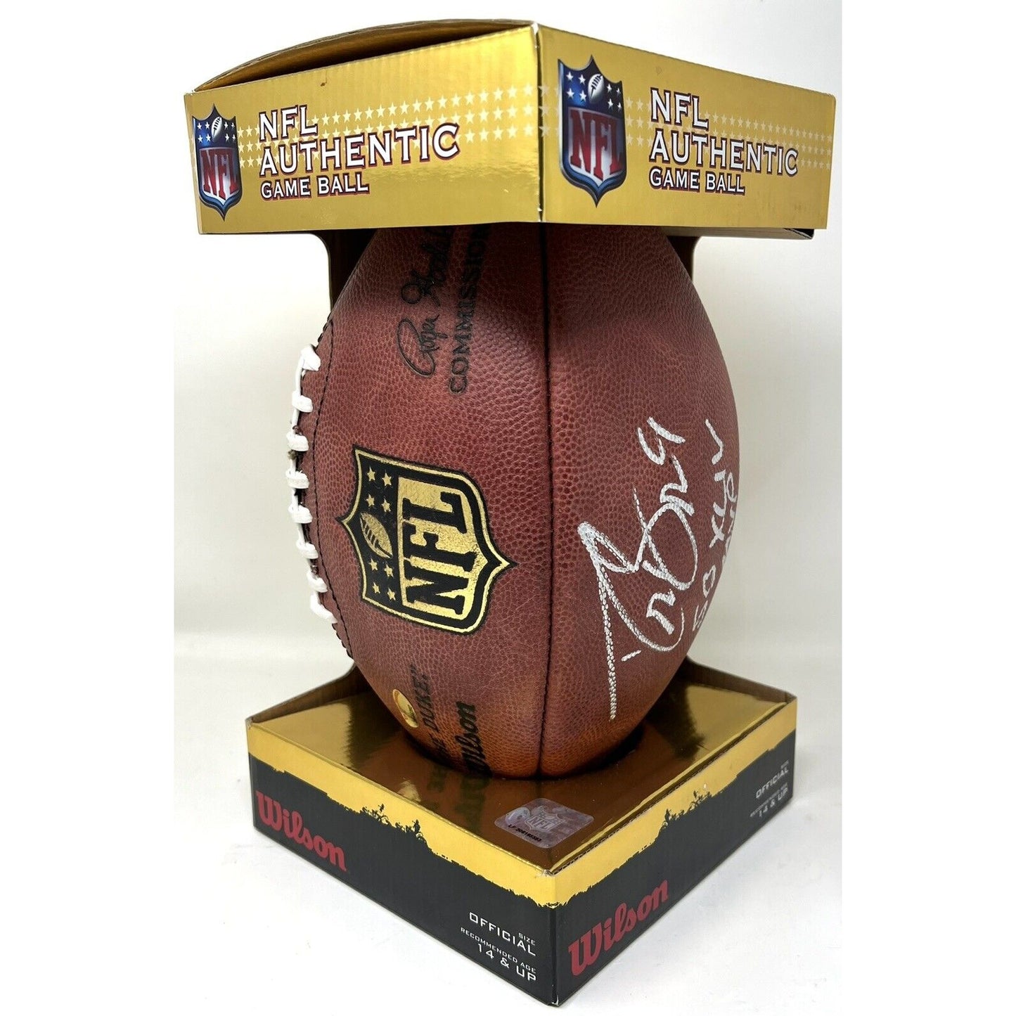 PSA DNA Drew Brees SB XLIV MVP Signed Wilson NFL The Duke Football - Saints