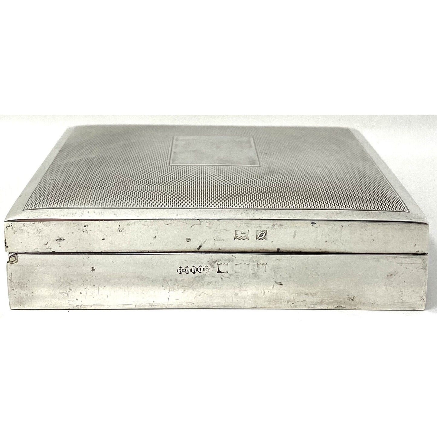 1963 Vintage Harmon Bros. England Art Deco Silver Cigarette Case Box