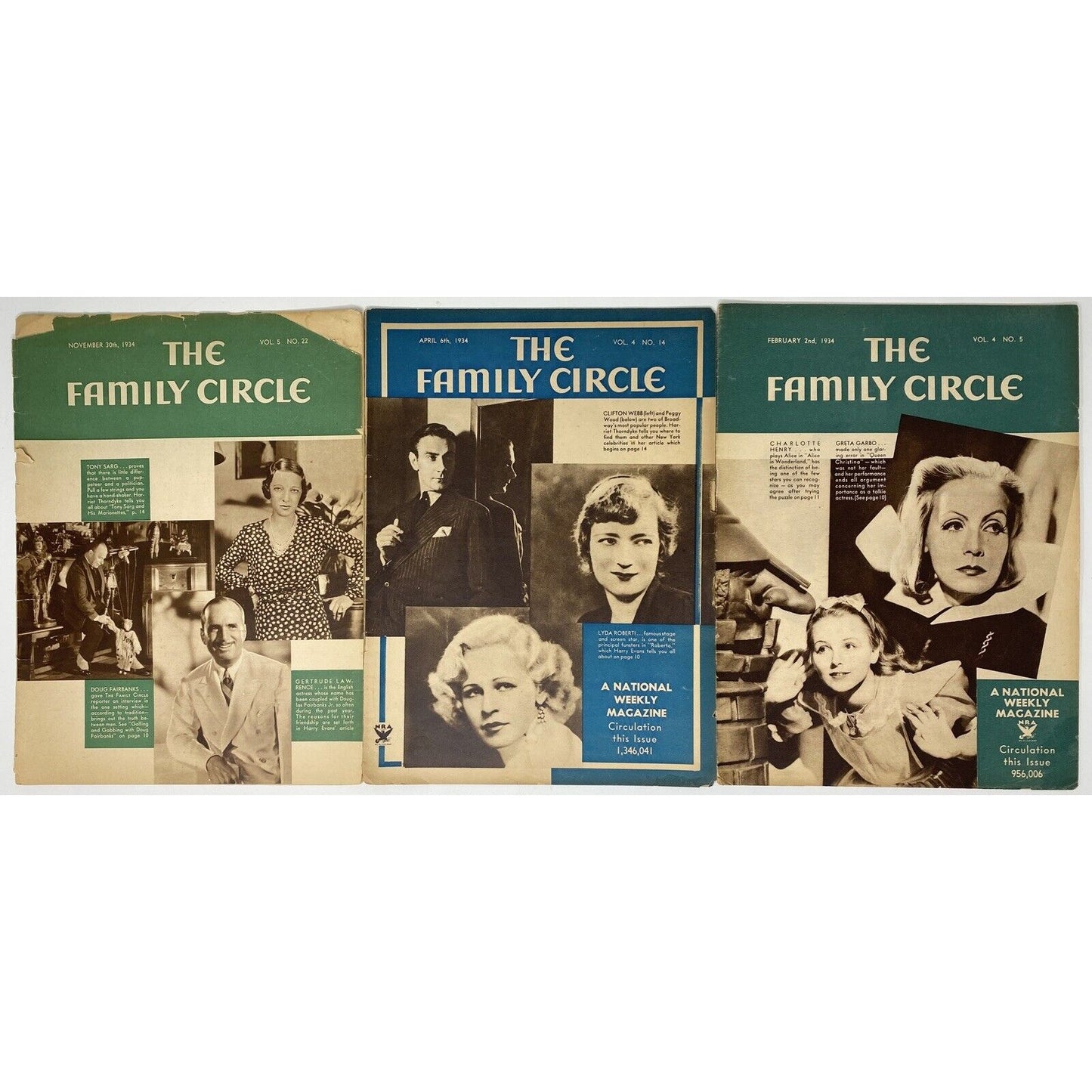 Lot of 10 Vintage The Family Circle Magazines - 1930's - 1940's