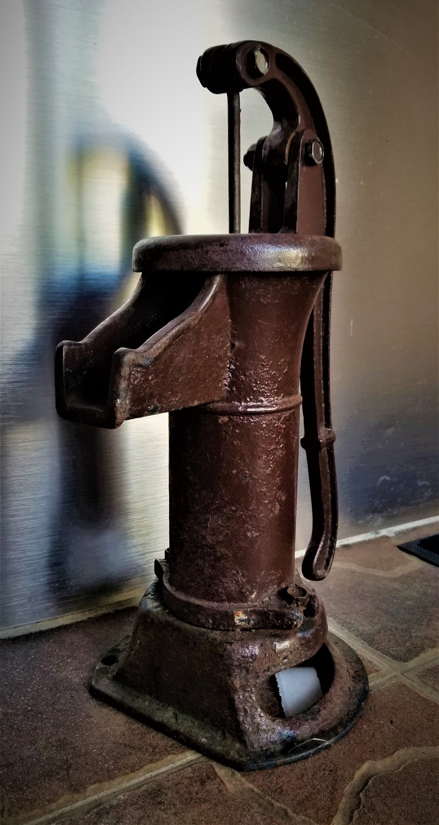 Antique Cast Iron Water Pump & Base