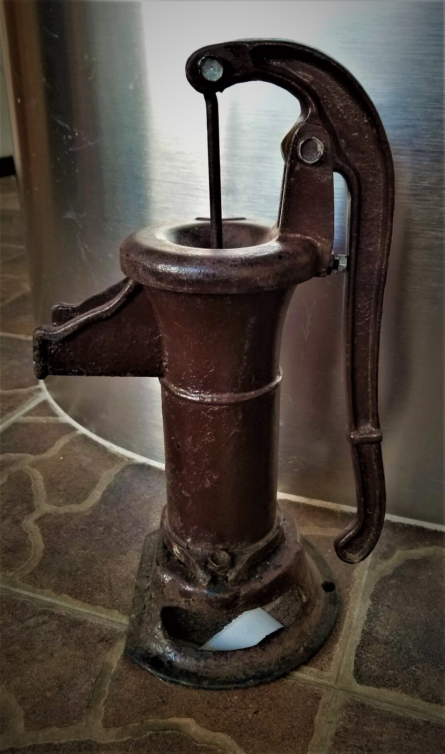Antique Cast Iron Water Pump & Base